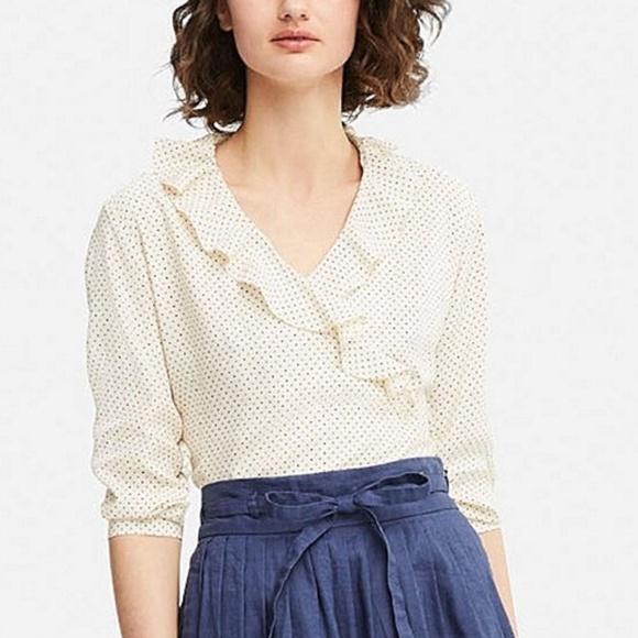 uniqlo wrap blouse